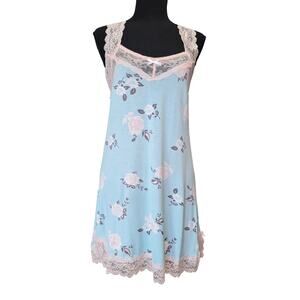 NWT Honeydew Intimates Pink Lace Trimmed Racerback Chemise Nightgown Sz L